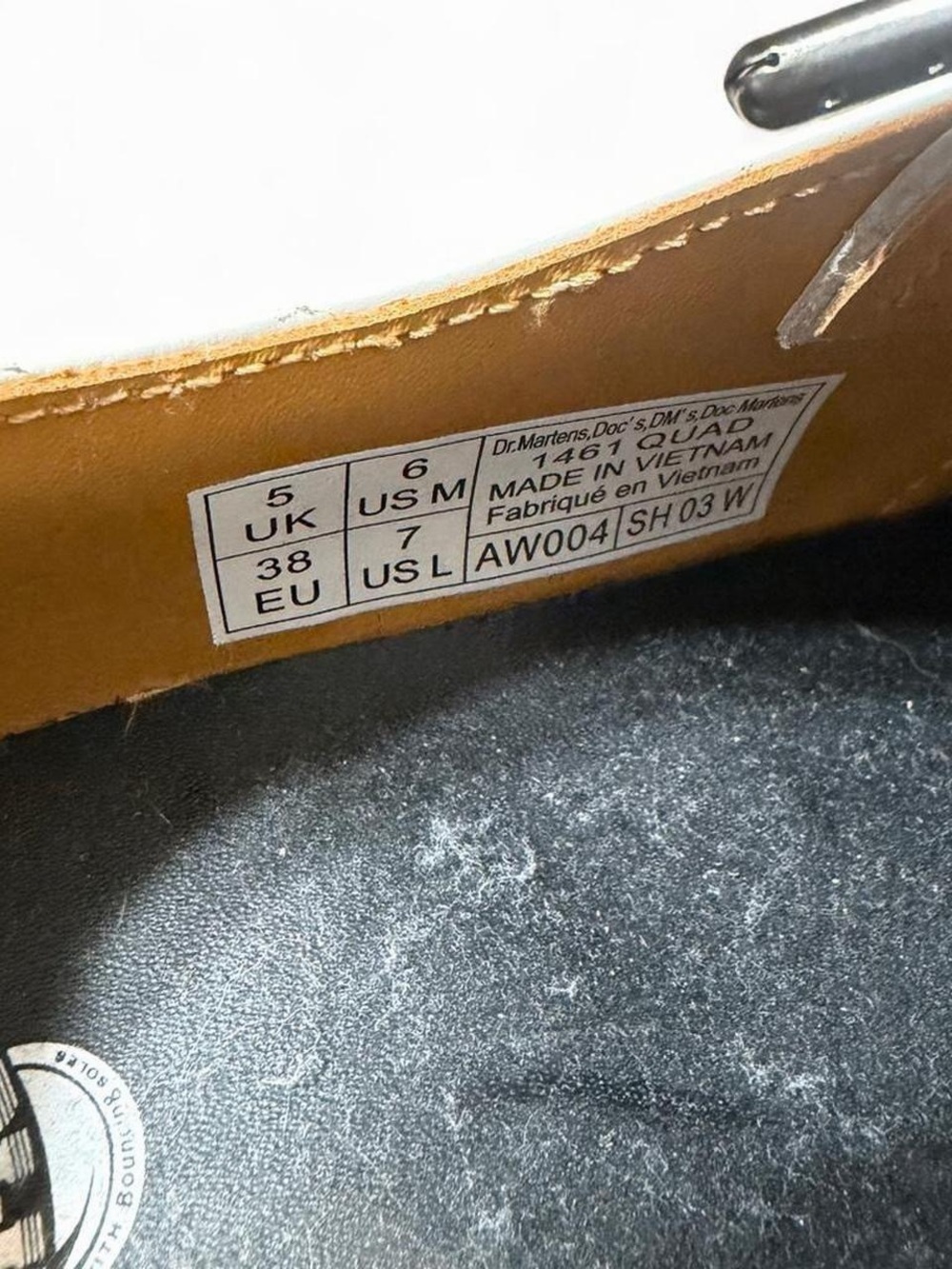 Dr. Martens White Leather Platform Derby with Black Laces - Picture 6 of 6